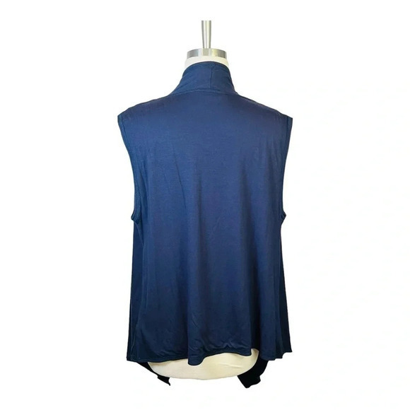 Athleta Sleeveless Open‎ Wrap Cardigan Navy Blue Super Soft Women Size Medium - Picture 4 of 8